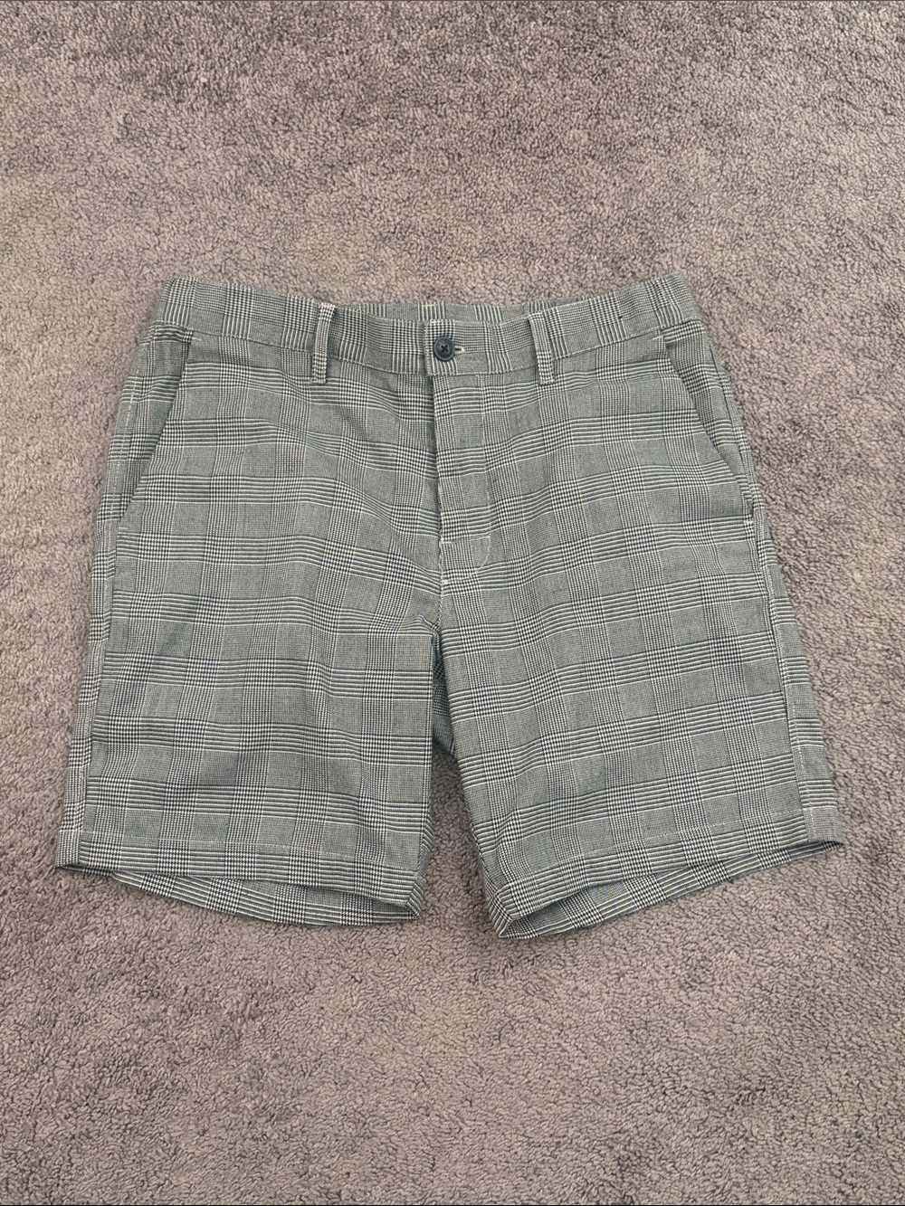 RVCA Women's Gray Plaid Bermuda Shorts